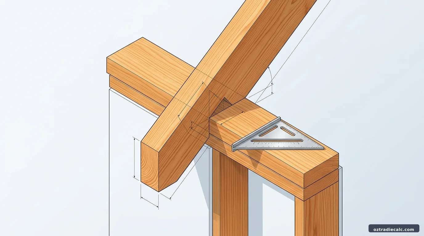Timber roof rafter birdsmouth cut notch geometry and top plate bearing under AS 1684